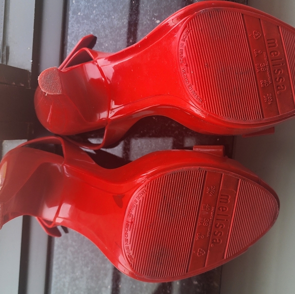 Melissa Jelly Red Bow Heels - Picture 9 of 10